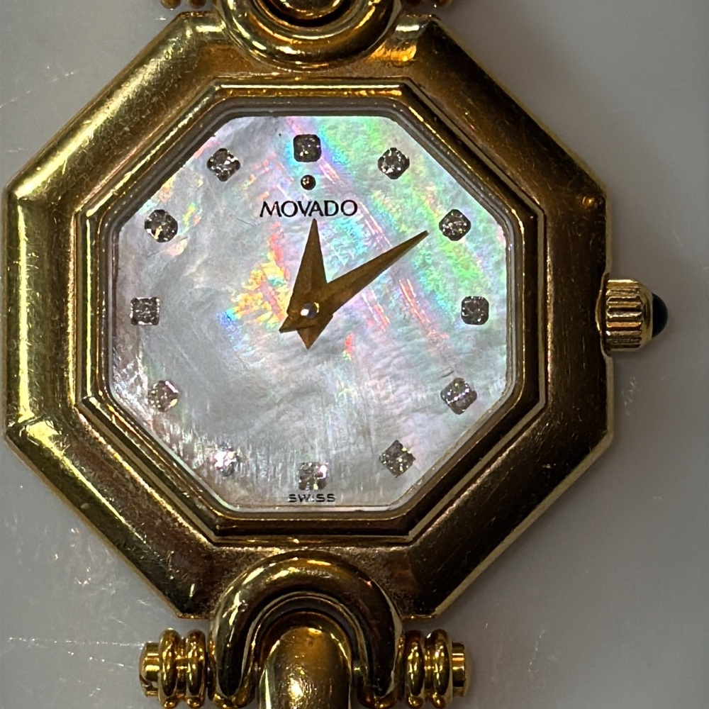 Movado Women's Gold Watch with Iridescent Dial